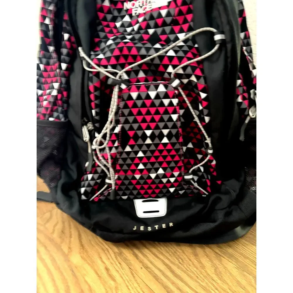 The North Face Jester Backpack Black & Pink Honeycomb Geo Women's